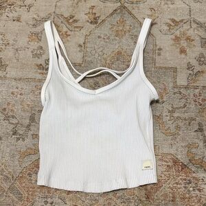 Vuori White Ribbed Camisole